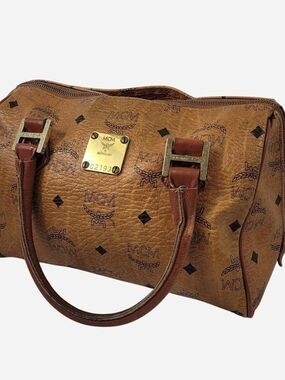 Vintage MCM Cognac Visetos Boston Satchel - Cognac Brown